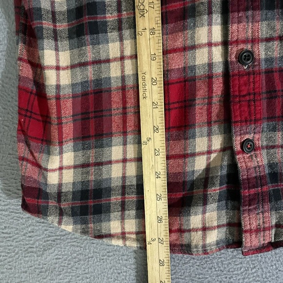 Coleman Red & Gray Plaid Long Sleeve Button Down Flannel Shirt Men's Size Large - Picture 5 of 6